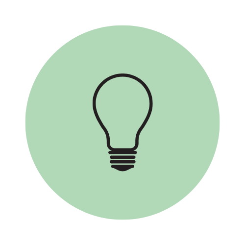 This is the icon version of the logo, displaying only the light bulb with the round green background.